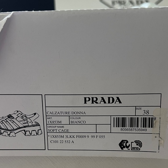 Prada White Leather Sandals - Picture 3 of 3